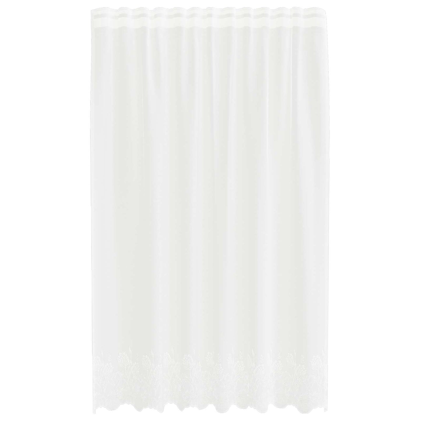 Vidaxl kantgordijn met gordijnen bloemen wit 240 x 150 cm polyester