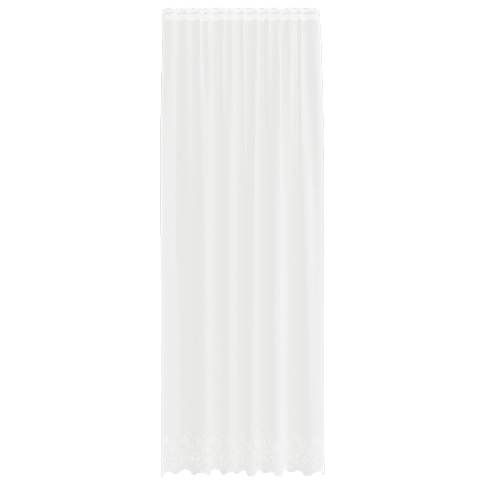 Vidaxl kantgordijn met gordijnen bloemen wit 280 x 150 cm polyester