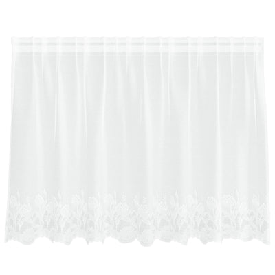 Vidaxl kantgordijn met gordijnen bloemen wit 80 x 200 cm polyester