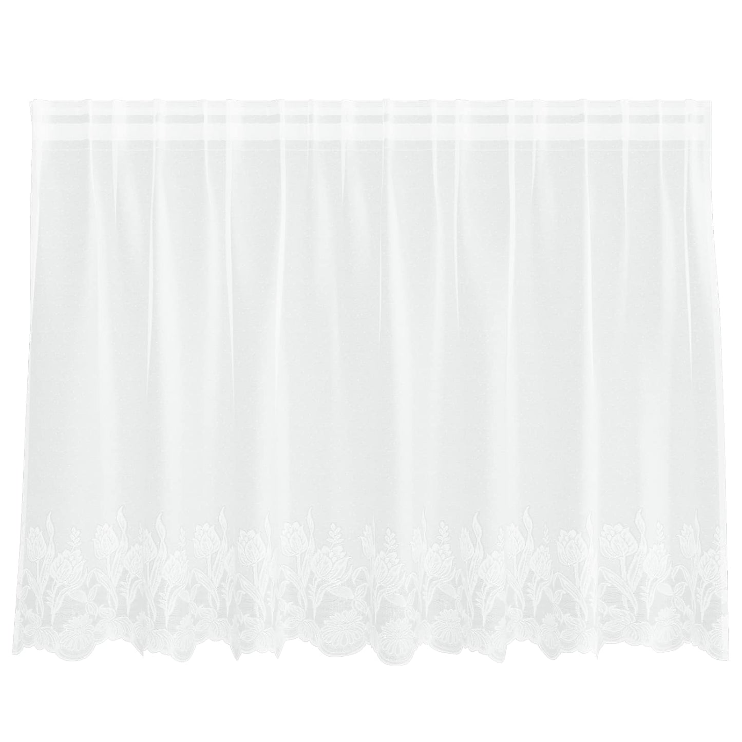 Vidaxl kantgordijn met gordijnen bloemen wit 100 x 200 cm polyester