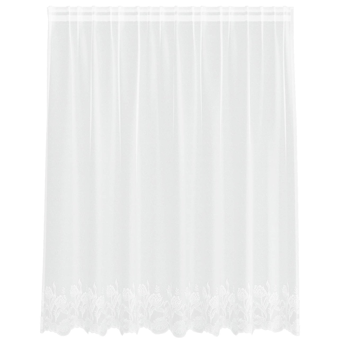 Vidaxl kantgordijn met gordijnen bloemen wit 140 x 200 cm polyester