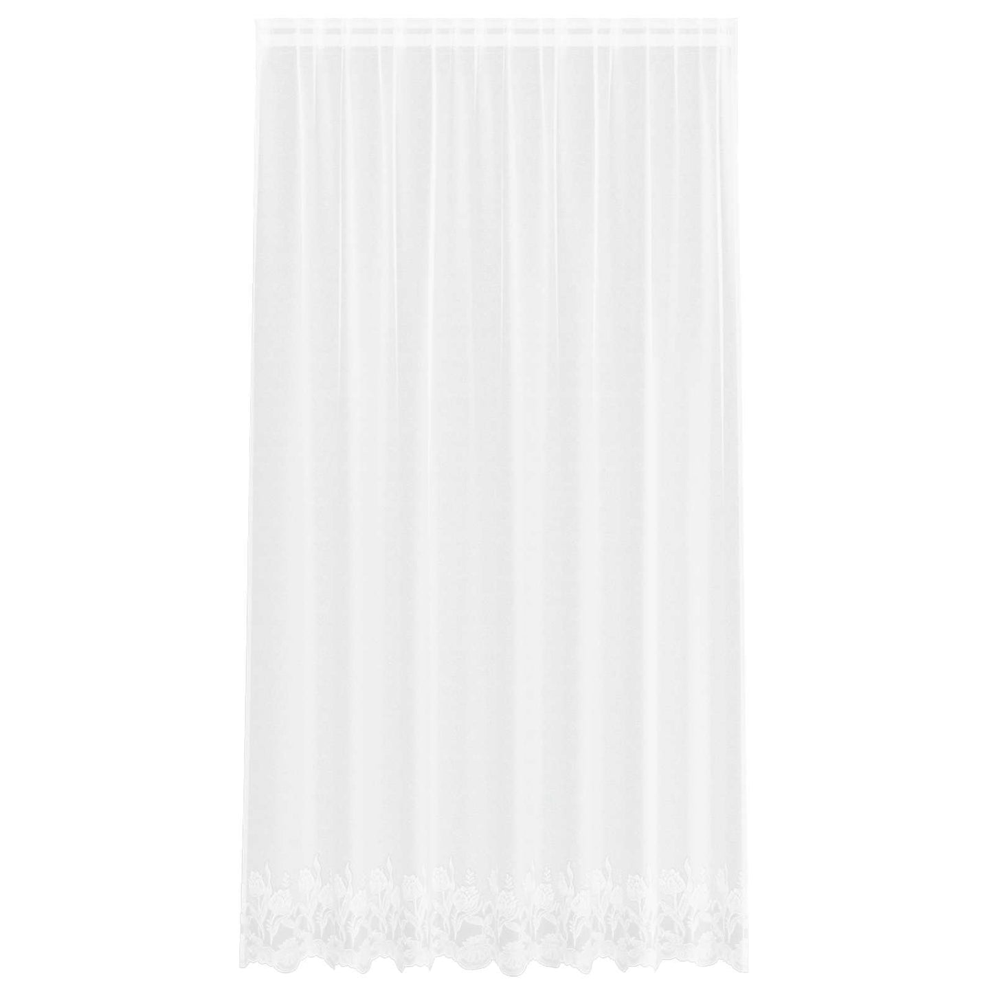 Vidaxl kantgordijn met gordijnen bloemen wit 245 x 200 cm polyester
