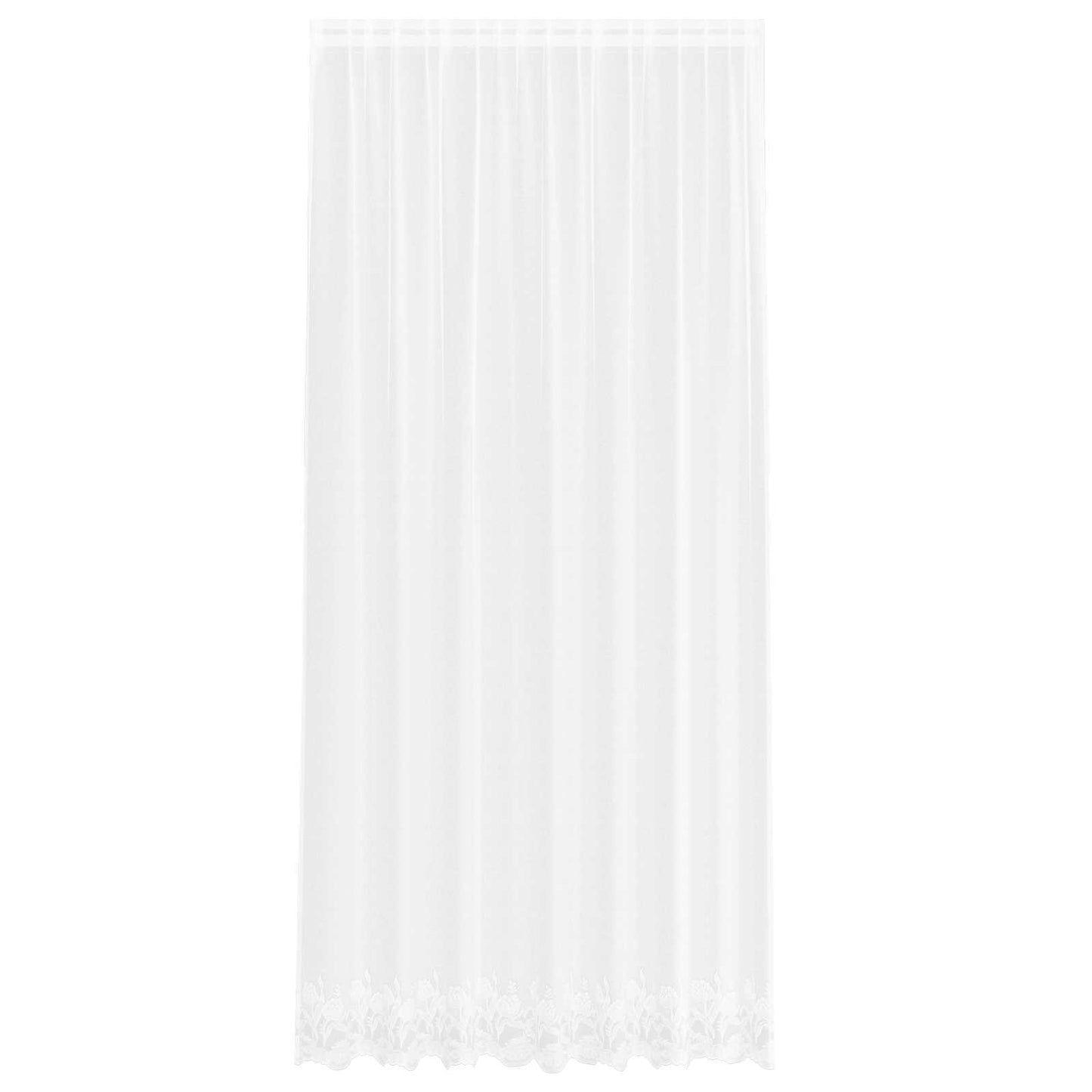 Vidaxl kantgordijn met gordijnen bloemen wit 280 x 200 cm polyester