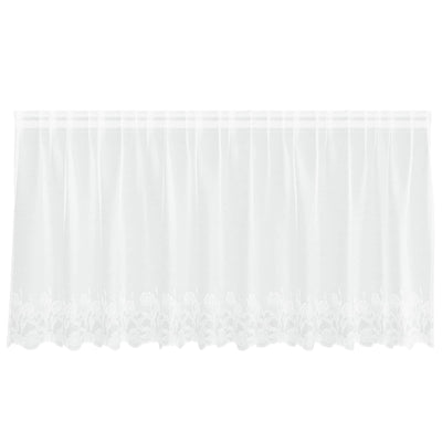 Vidaxl kantgordijn met gordijnen bloemen wit 80 x 300 cm polyester