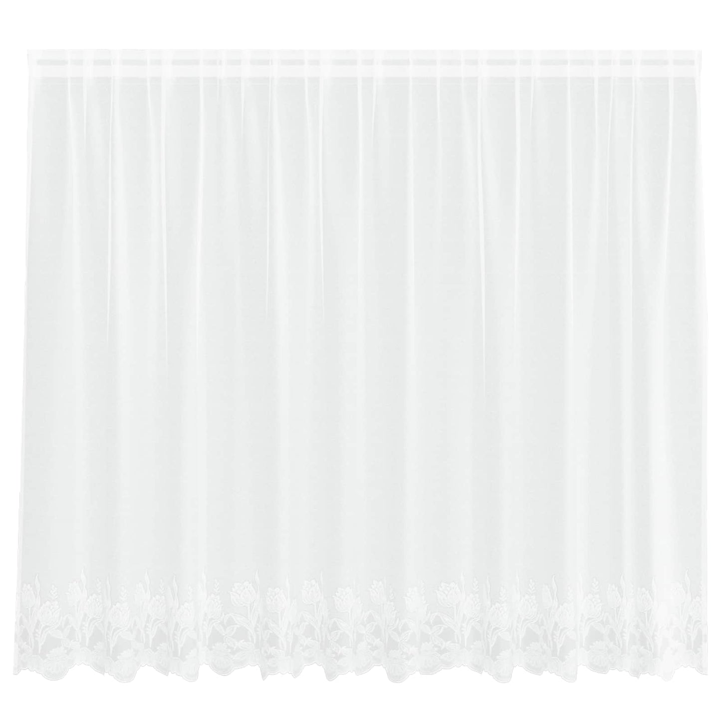 Vidaxx cortina de encaje con cortinas flores blanco 160 x 300 cm poliéster