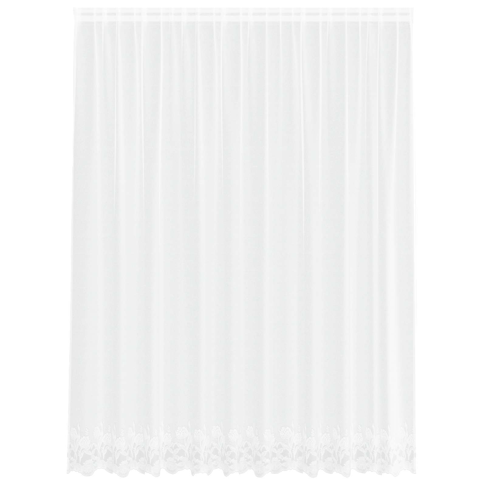 Vidaxl kantgordijn met gordijnen bloemen wit 200 x 300 cm polyester