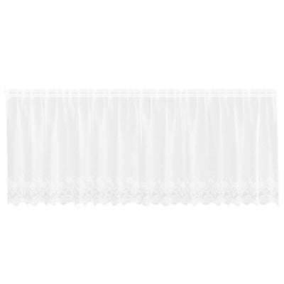 Vidaxl kantgordijn met gordijnen bloemen wit 80 x 400 cm polyester
