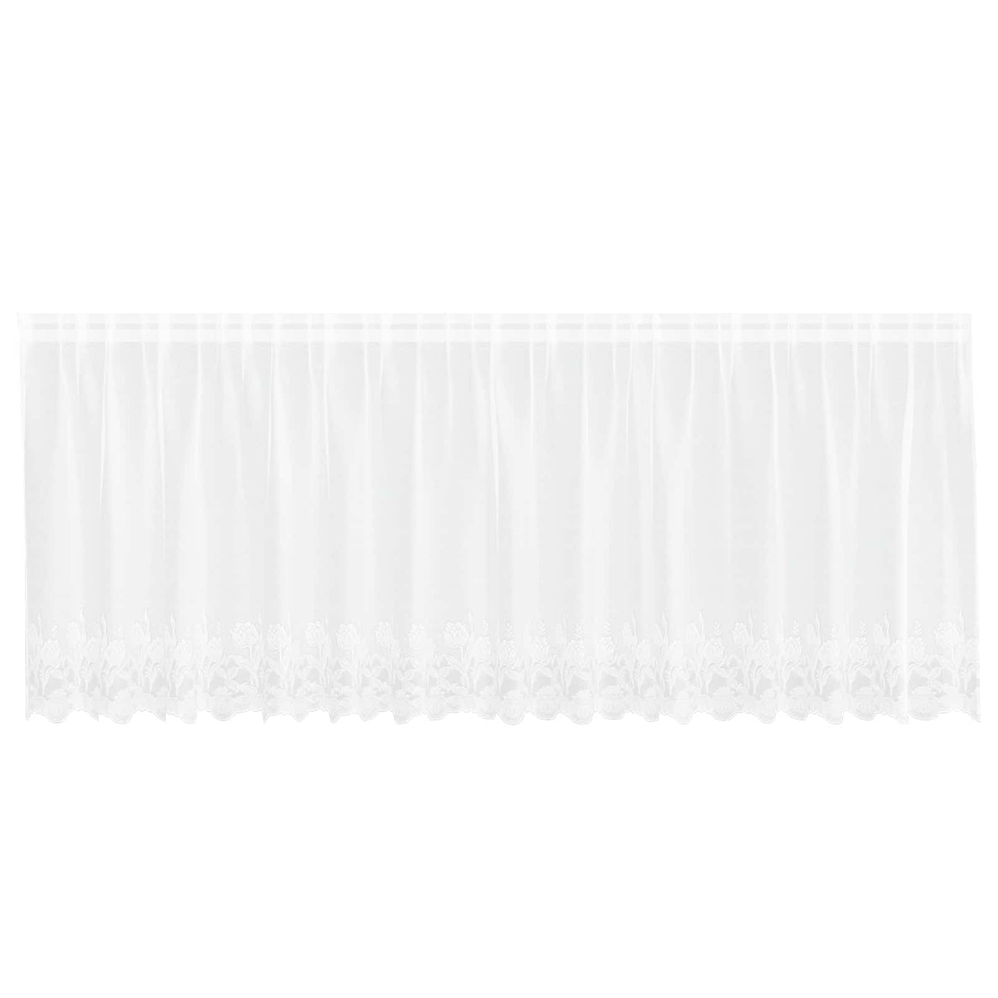 Vidaxl kantgordijn met gordijnen bloemen wit 80 x 400 cm polyester