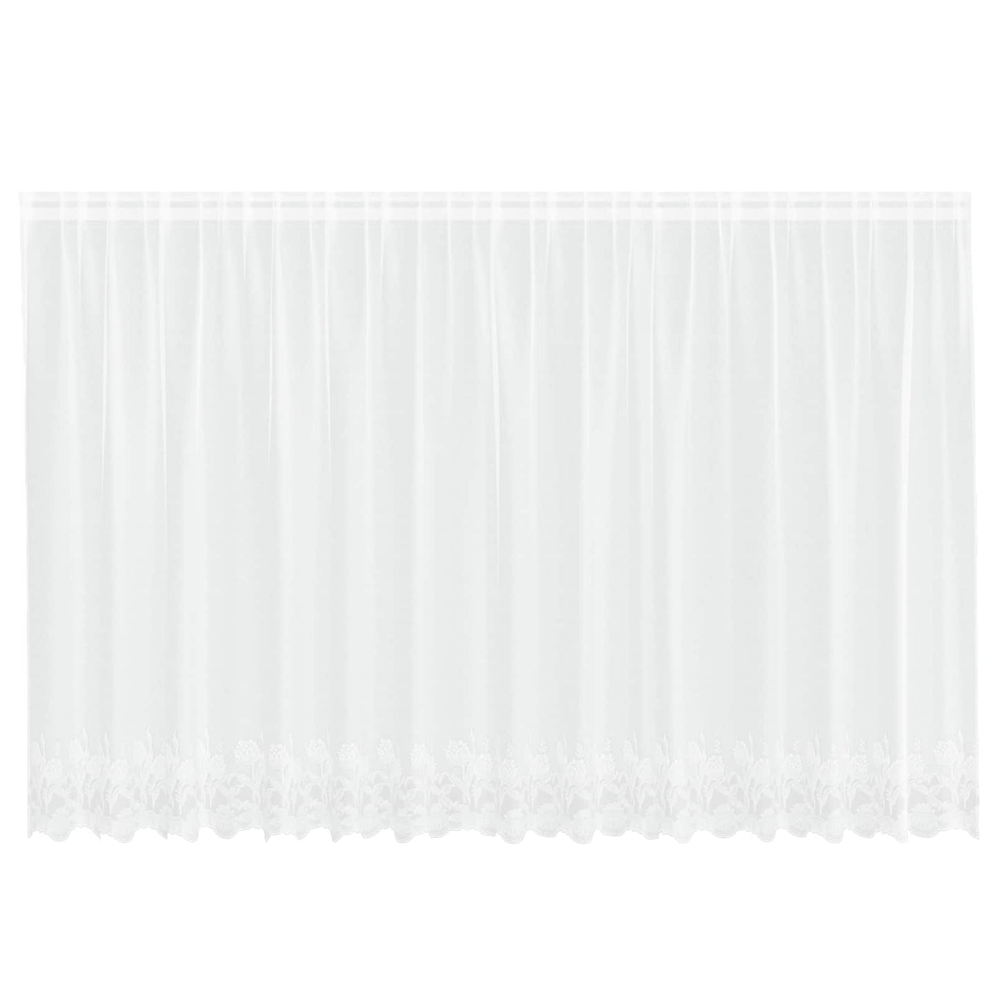 Vidaxl kantgordijn met gordijnen bloemen wit 180 x 400 cm polyester