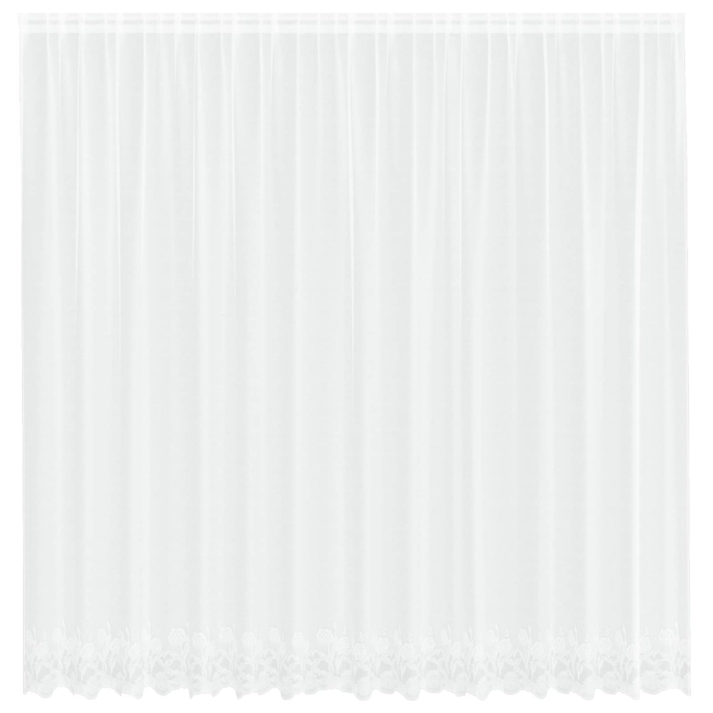 Vidaxl kantgordijn met gordijnen bloemen wit 240 x 400 cm polyester