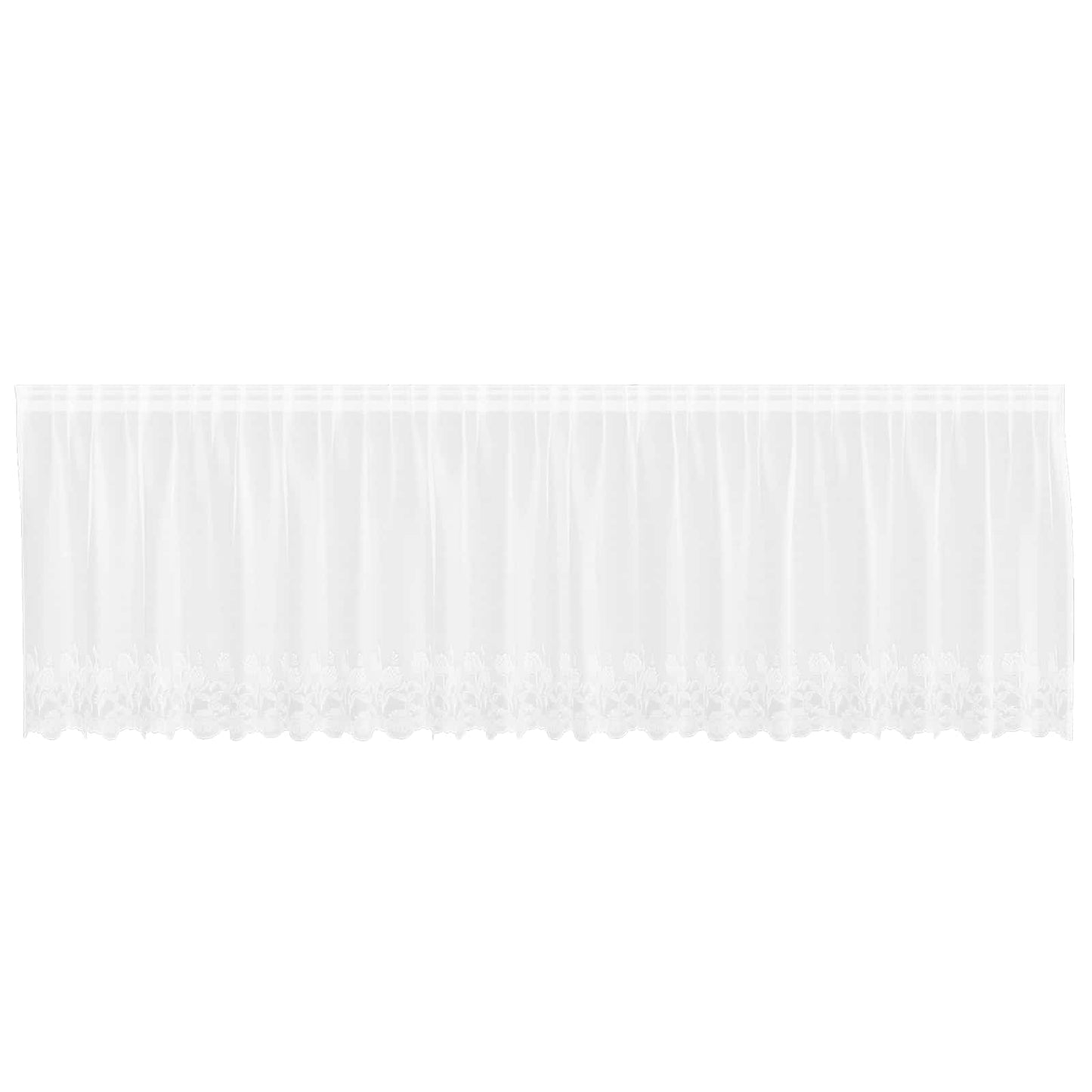 Vidaxl kantgordijn met gordijnen bloemen wit 80 x 500 cm polyester
