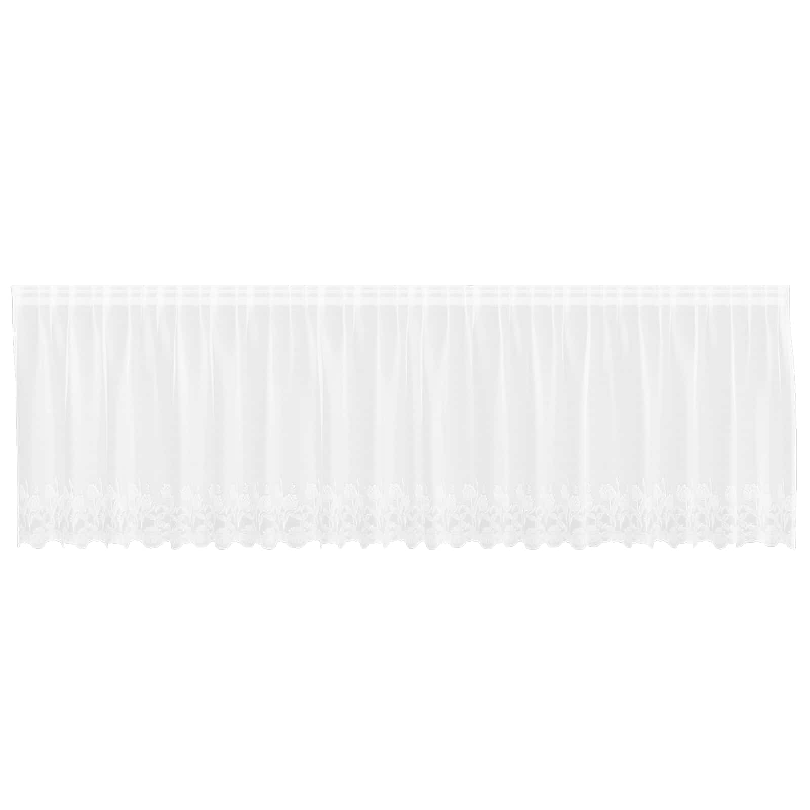 Vidaxx cortina de encaje con cortinas flores blanco 100 x 500 cm poliéster