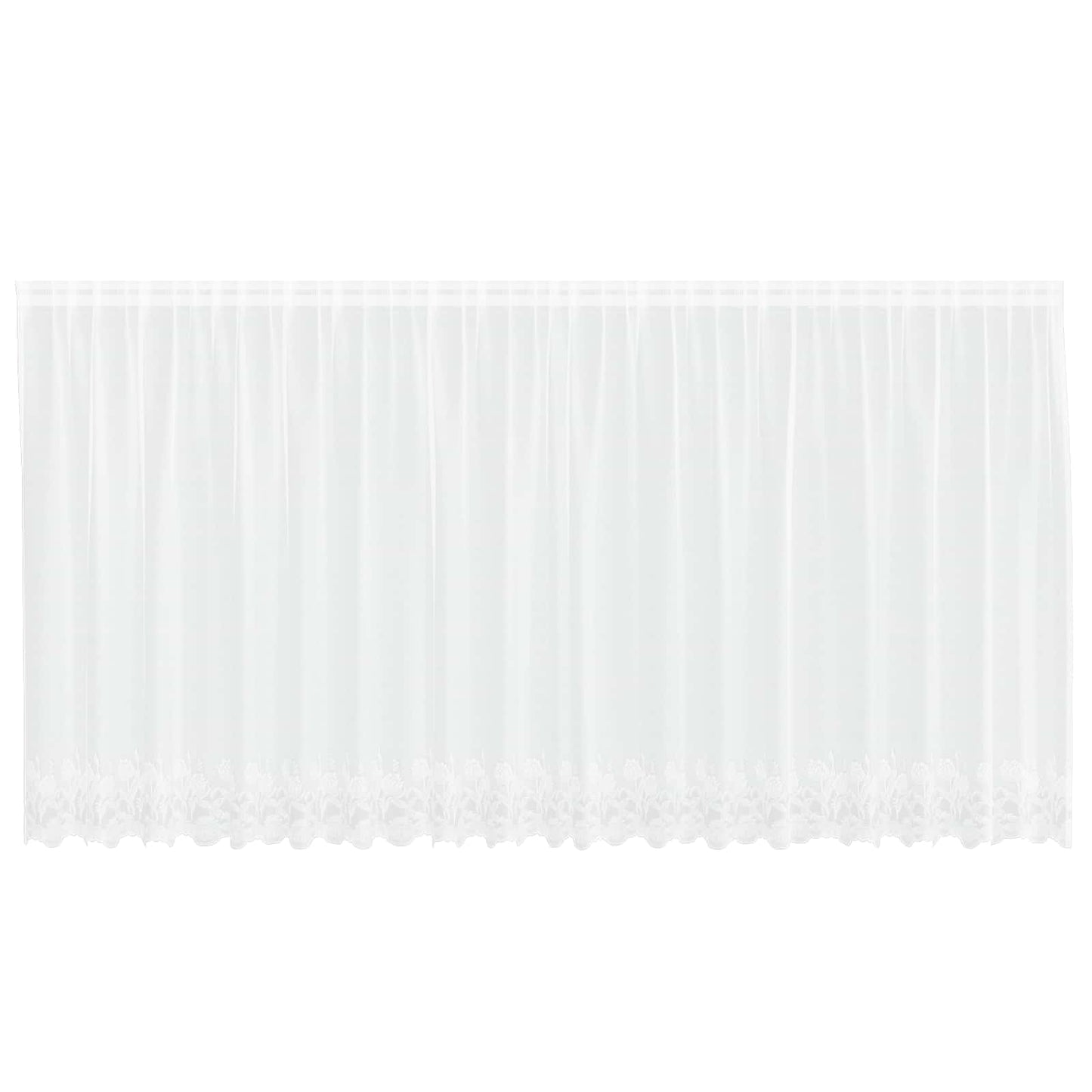 Vidaxl kantgordijn met gordijnen bloemen wit 180 x 500 cm polyester