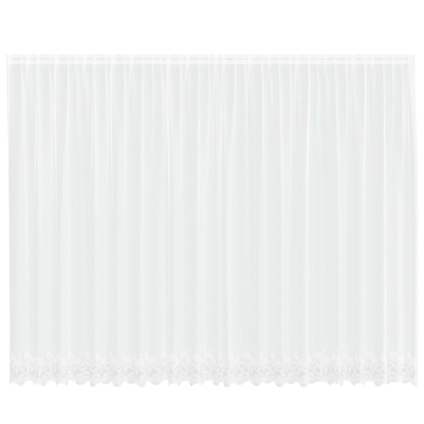 Vidaxl kantgordijn met gordijnen bloemen wit 220 x 500 cm polyester
