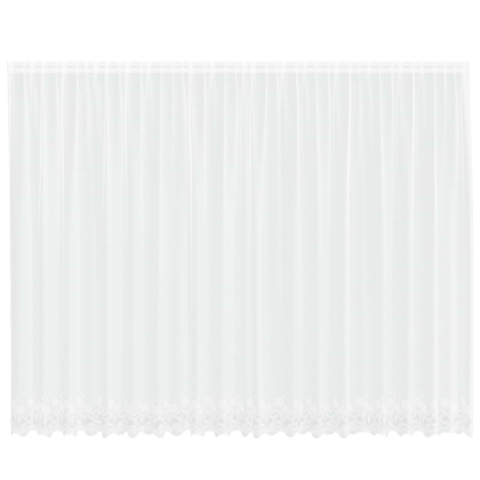 Vidaxl kantgordijn met gordijnen bloemen wit 245 x 500 cm polyester