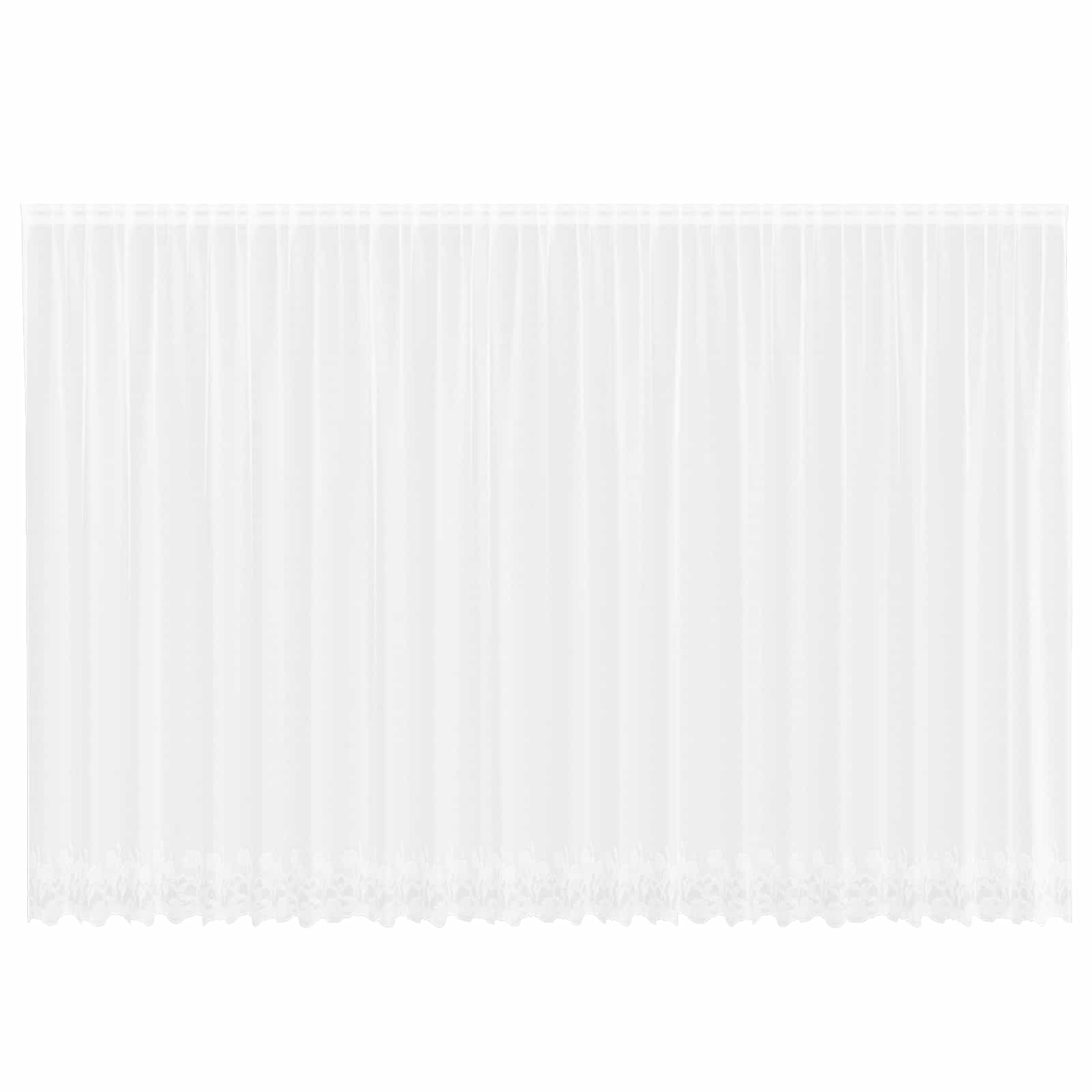 Vidaxl kantgordijn met gordijnen bloemen wit 245 x 600 cm polyester