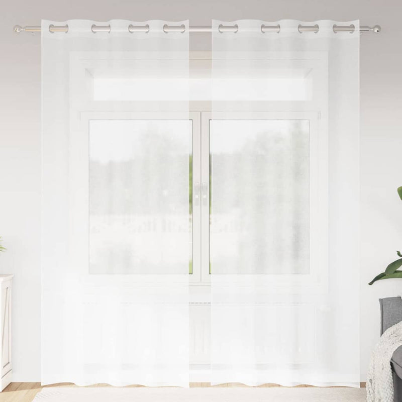 Vidaxl voile gordijn met gordijnen 2 pcs wit 260 x 140 cm polyester