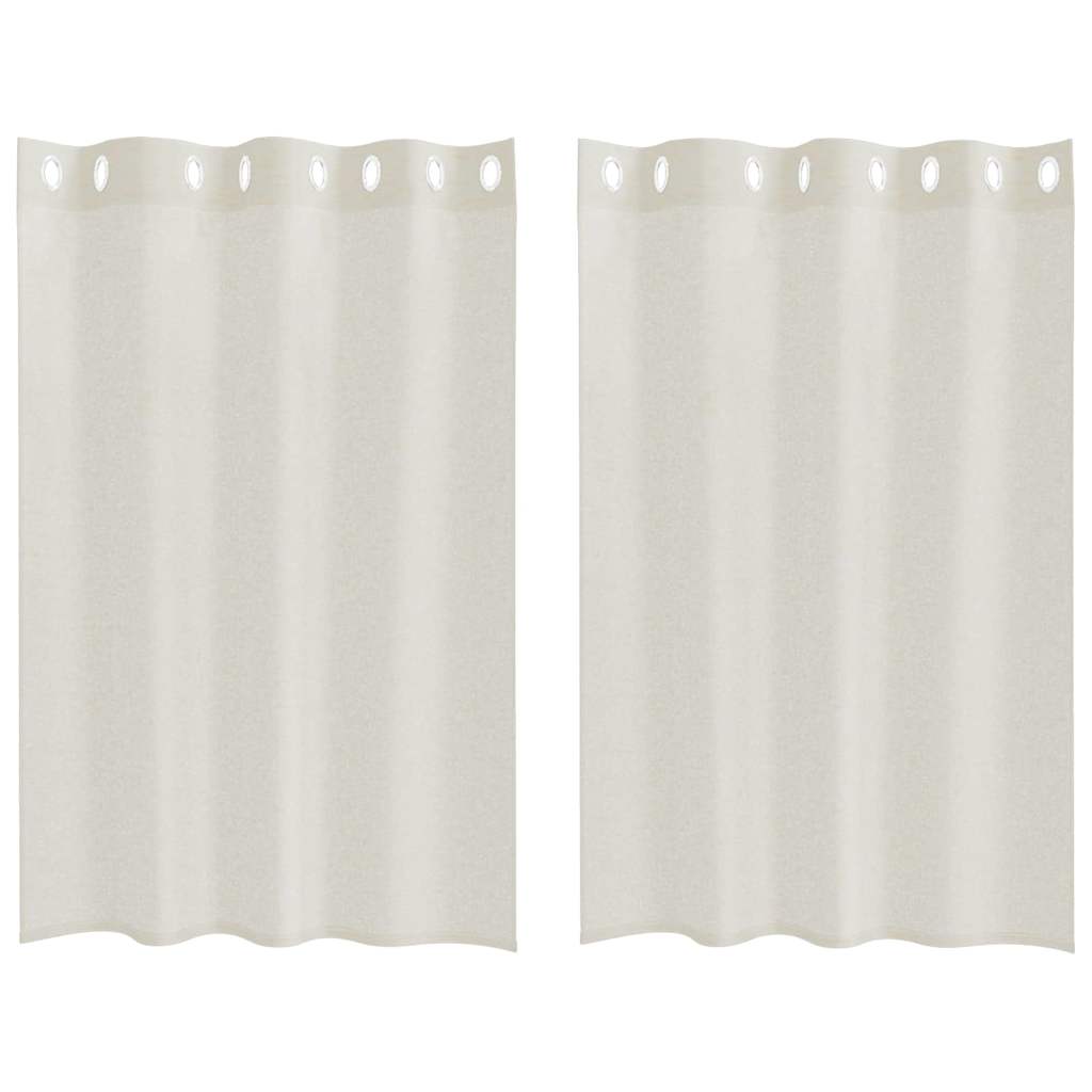 Vidaxl cortina de gasa con cortinas 2 piezas crema 140 x 140 cm poliéster