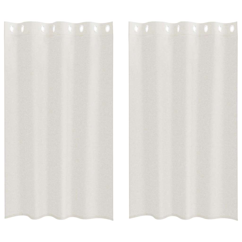 Vidaxl voile gordijn met gordijnen 2 pcs crème 175 x 140 cm polyester