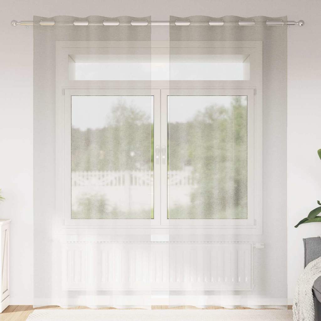 Vidaxl cortina de gasa con cortinas 2 piezas crema 245 x 140 cm poliéster