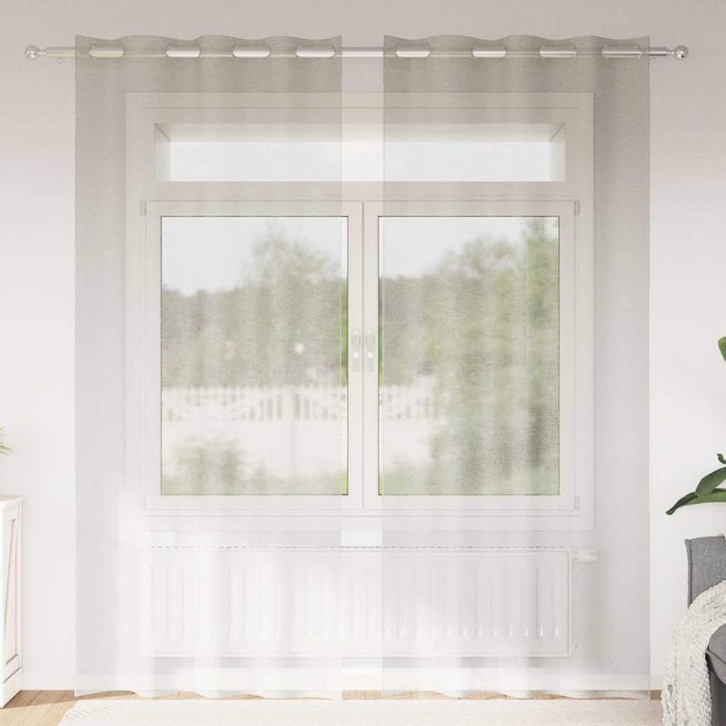 Vidaxl voile gordijn met gordijnen 2 pcs crème 245 x 140 cm polyester