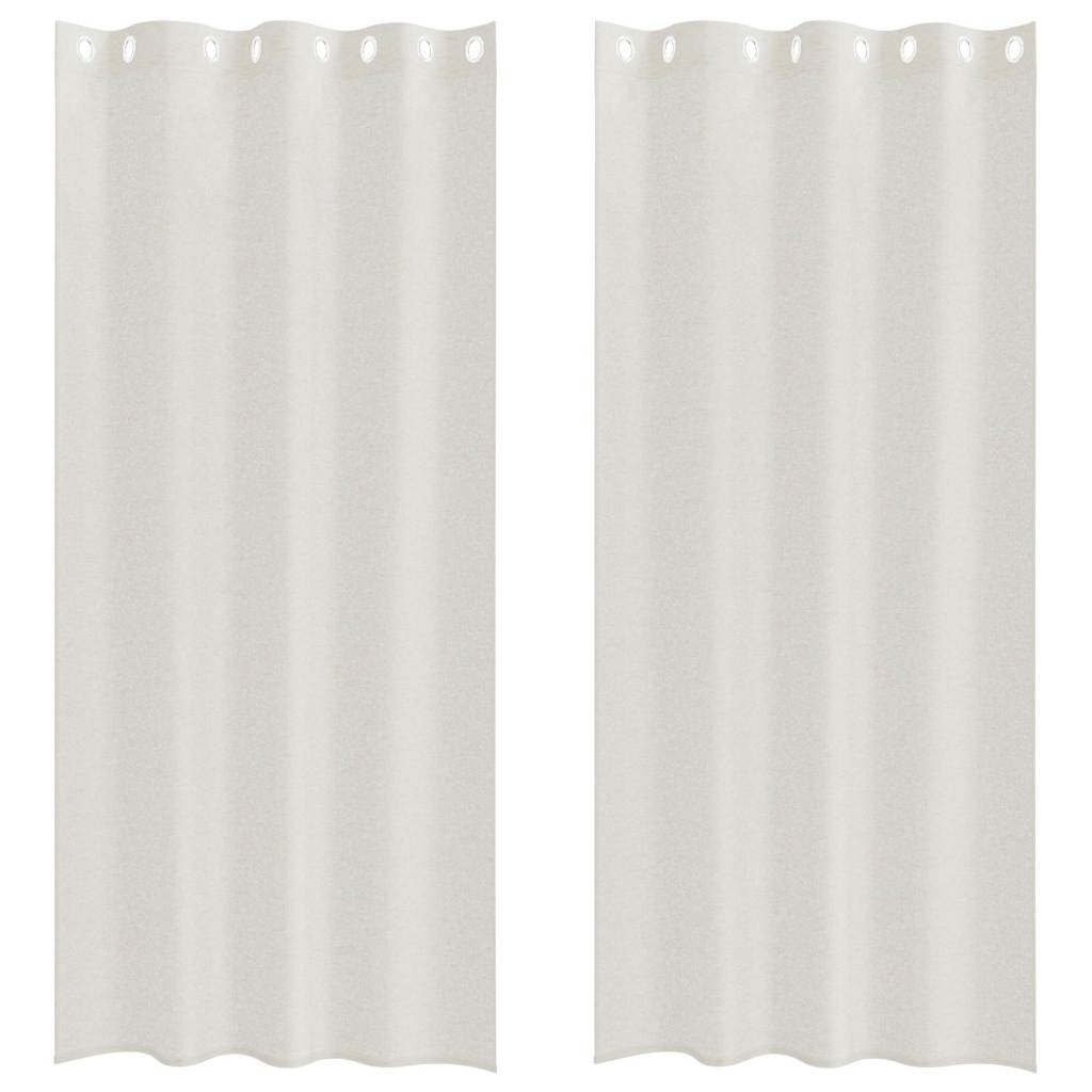 Vidaxl cortina de gasa con cortinas 2 piezas crema 245 x 140 cm poliéster