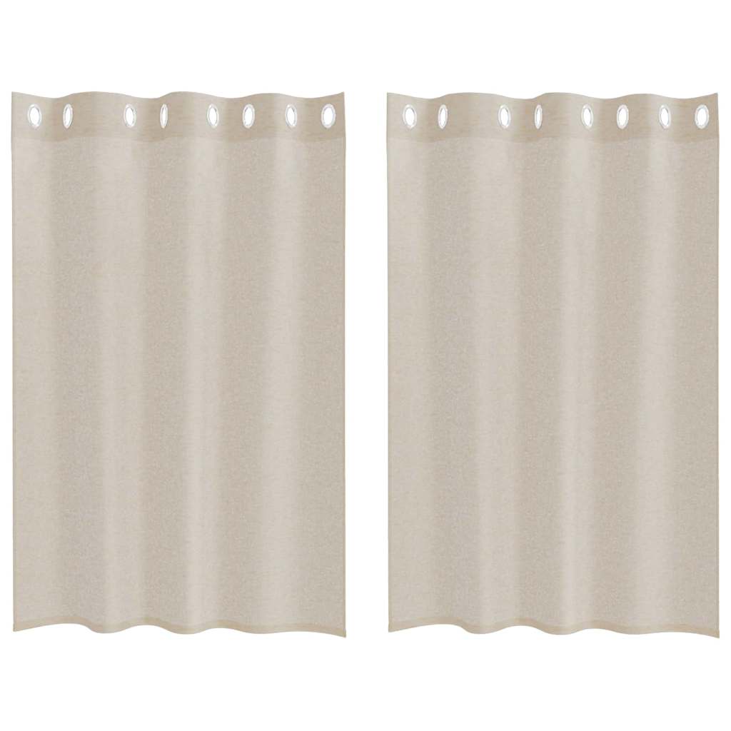 Tenda in voile Vidaxl con tende 2 pezzi sabbia 140 x 140 cm poliestere