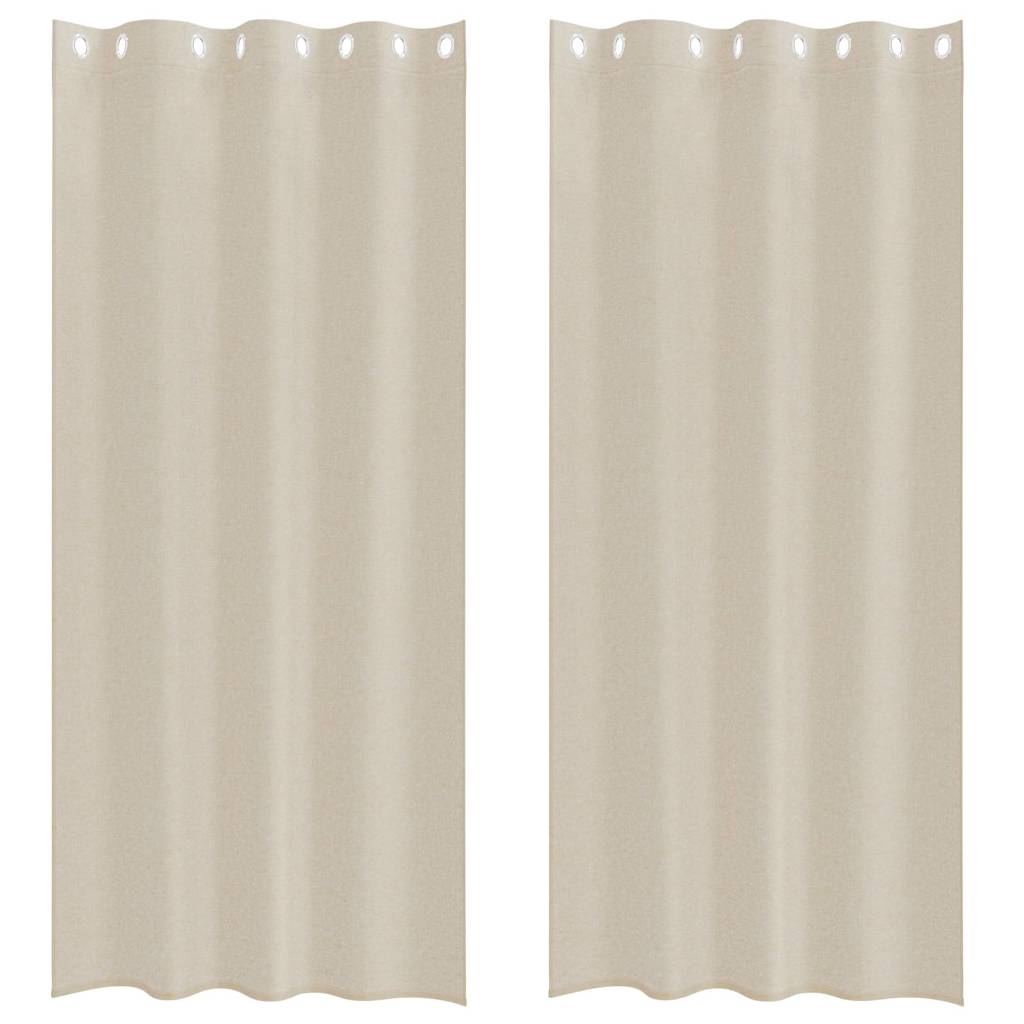Vidaxl cortina de voile con cortinas 2 piezas arena 245 x 140 cm poliéster