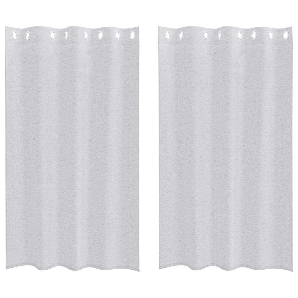 Tenda in voile Vidaxx 2 pezzi grigio chiaro 175 x 140 cm in poliestere