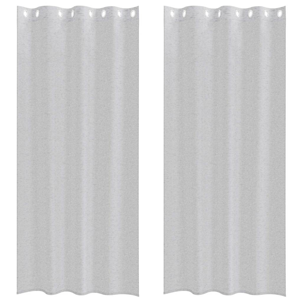 Vidaxl voile gordijn 2 pcs lichtgrijs 225 x 140 cm polyester