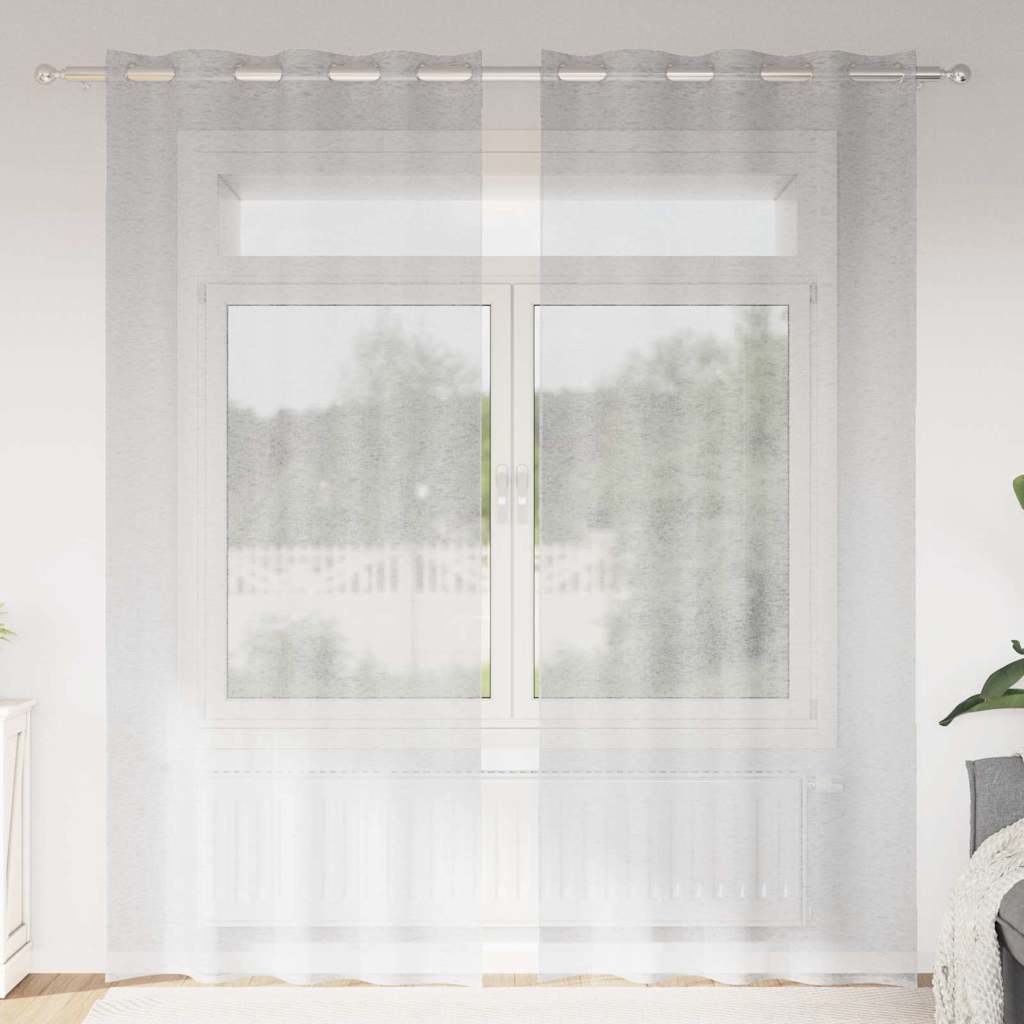 Vidaxl voile gordijn 2 pcs lichtgrijs 245 x 140 cm polyester