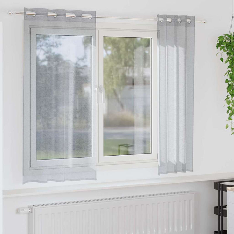 Tenda in voile Vidaxx 2 pezzi grigio scuro 175 x 140 cm in poliestere