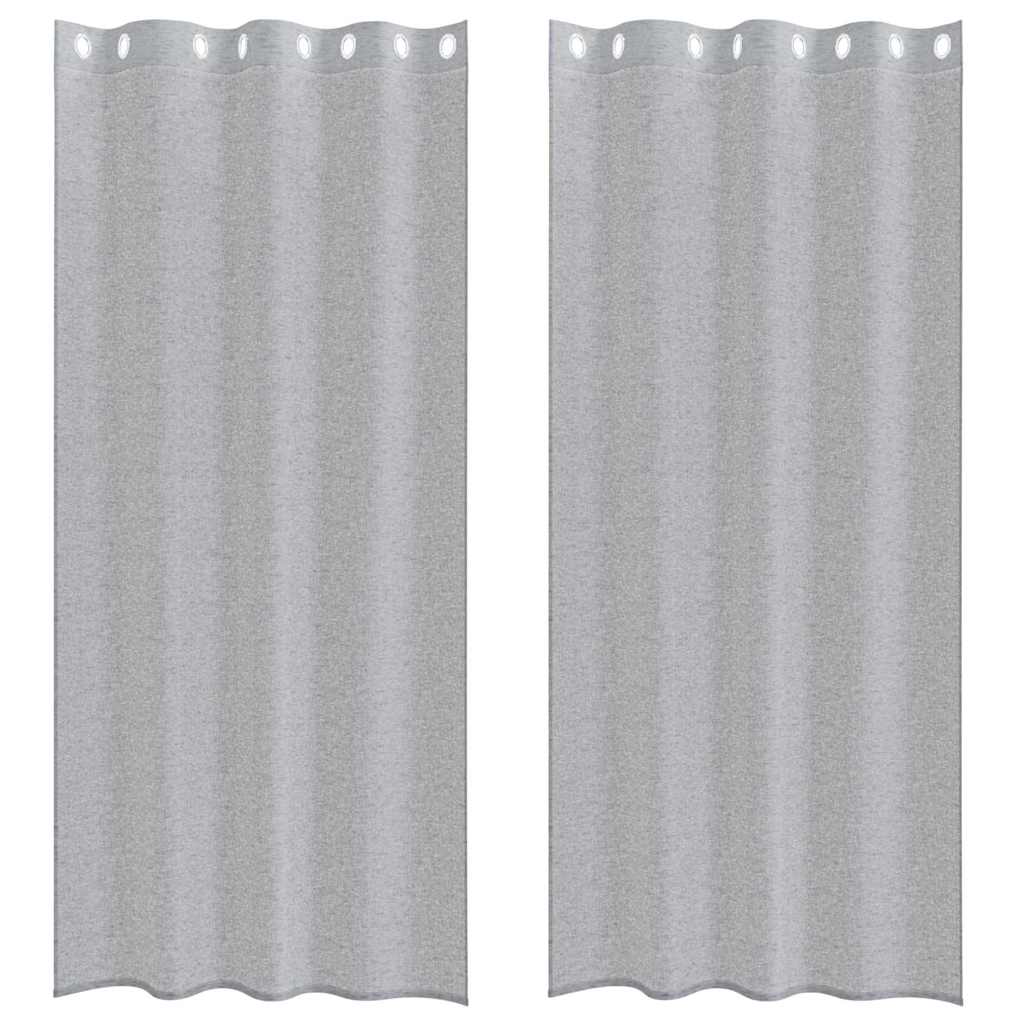 Vidaxl voile gordijn 2 pcs donkergrijs 245 x 140 cm polyester