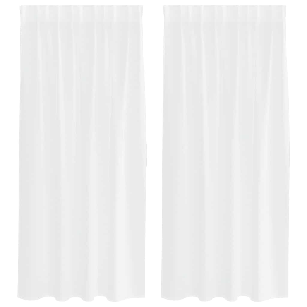 Vidaxl voile gordijn met gordijnen 2 pcs wit 175 x 140 cm polyester