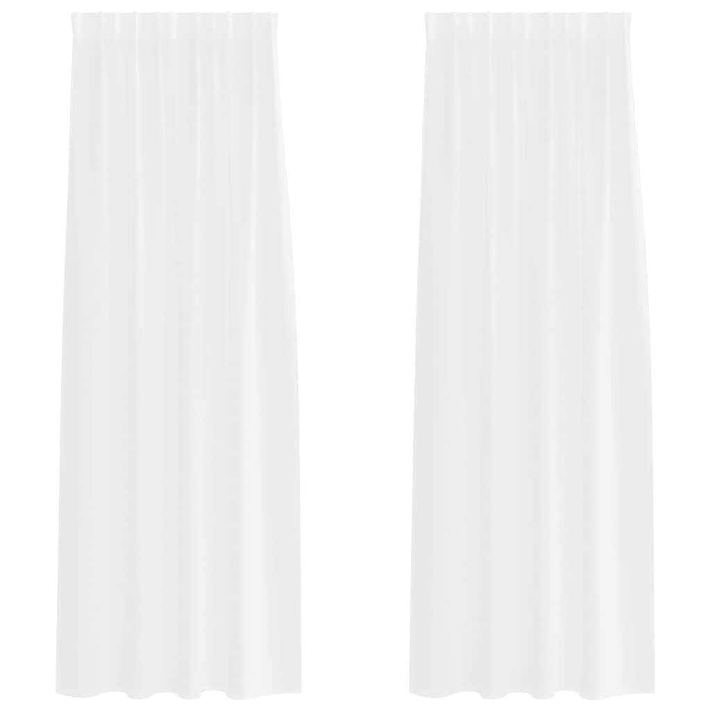 Vidaxl voile gordijn met gordijnen 2 pcs wit 260 x 140 cm polyester