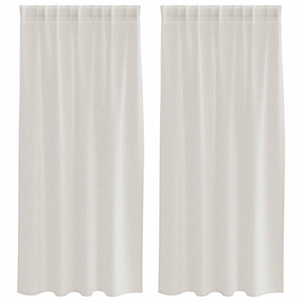 Vidaxl cortina de gasa con cortinas 2 piezas crema 175 x 140 cm poliéster