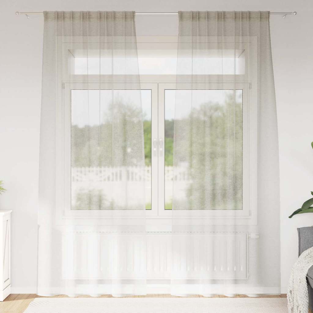 Tenda in voile Vidaxl con tende 2 pezzi crema 225 x 140 cm poliestere