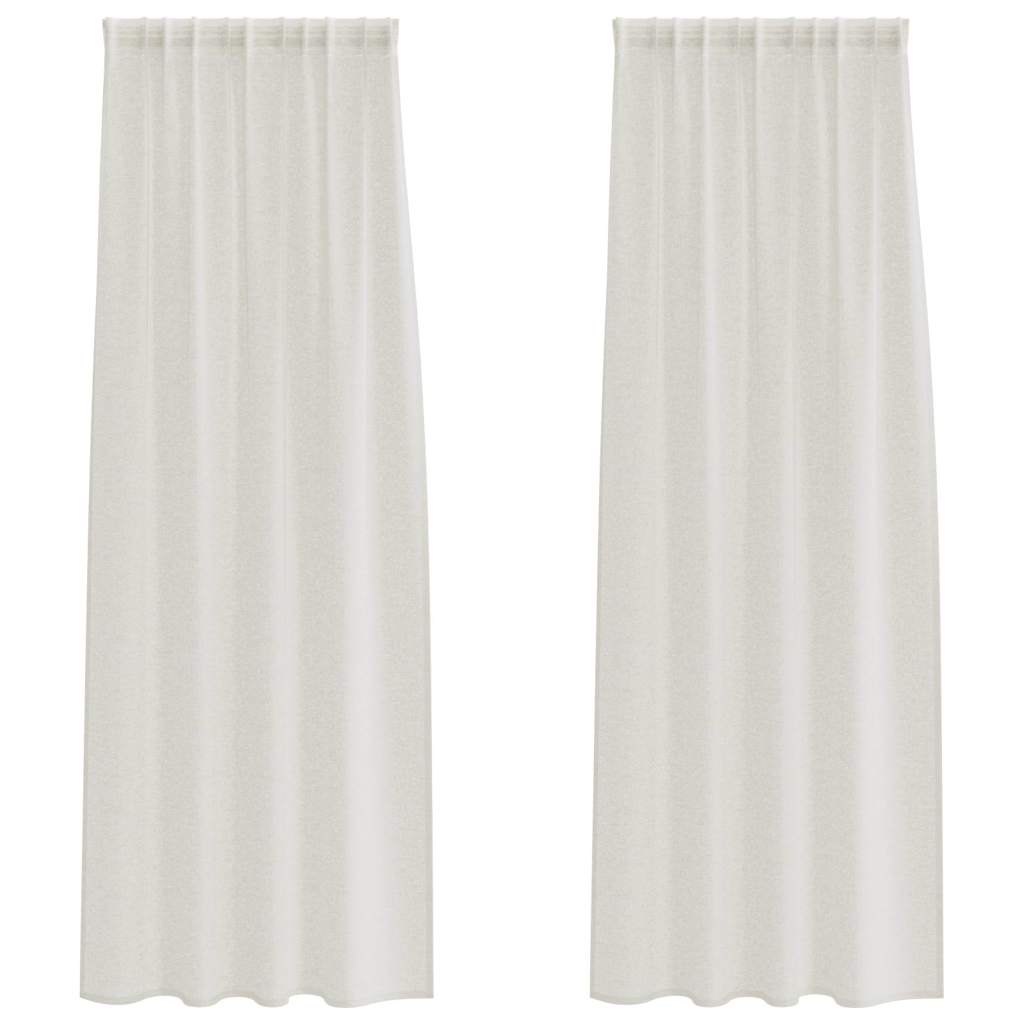Vidaxl cortina de gasa con cortinas 2 piezas crema 260 x 140 cm poliéster