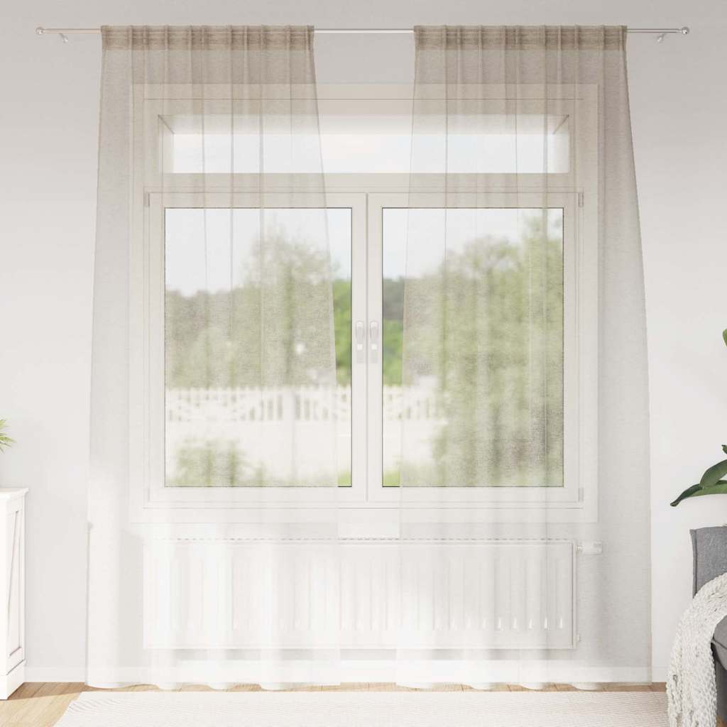 Tenda in voile Vidaxl con tende 2 pezzi sabbia 245 x 140 cm poliestere