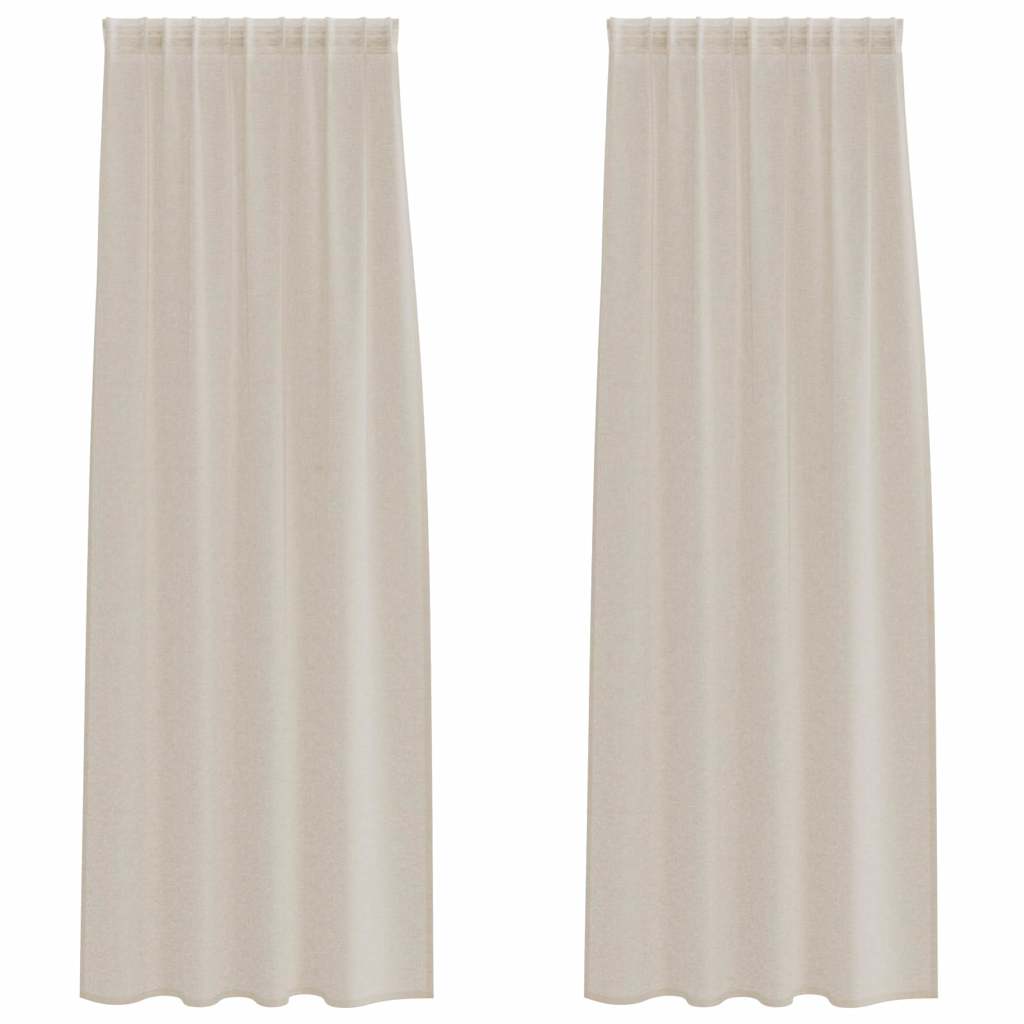 Tenda in voile Vidaxl con tende 2 pezzi sabbia 245 x 140 cm poliestere