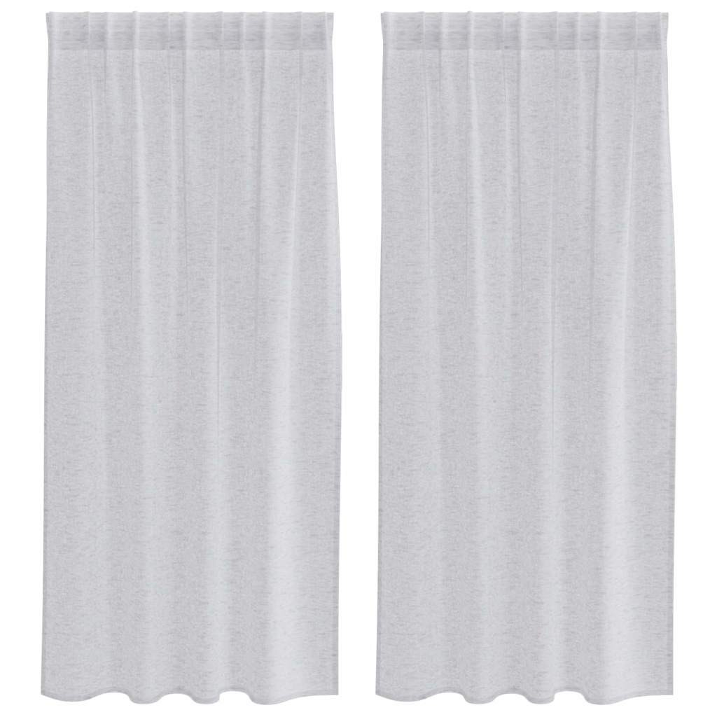 Vidaxx cortina de gasa 2 piezas gris claro 175 x 140 cm poliéster