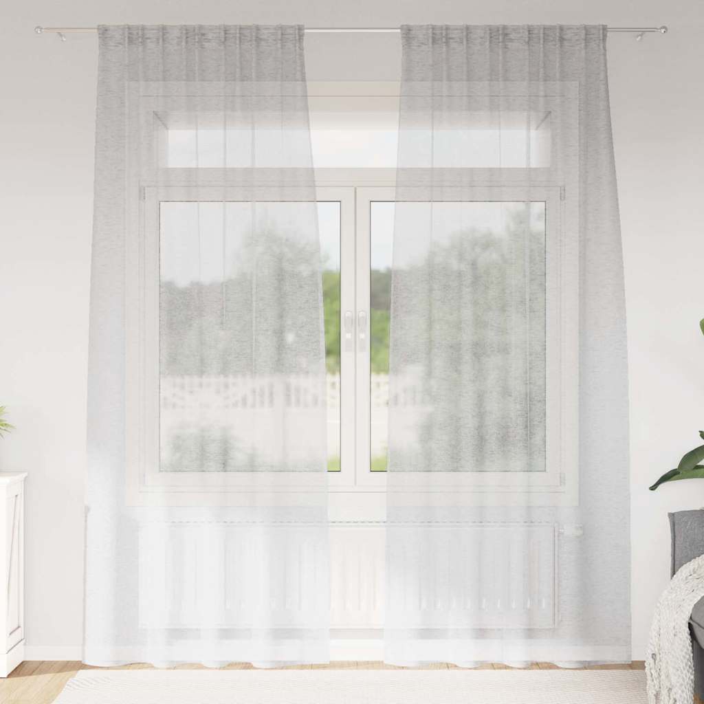 Vidaxl voile gordijn 2 pcs lichtgrijs 260 x 140 cm polyester