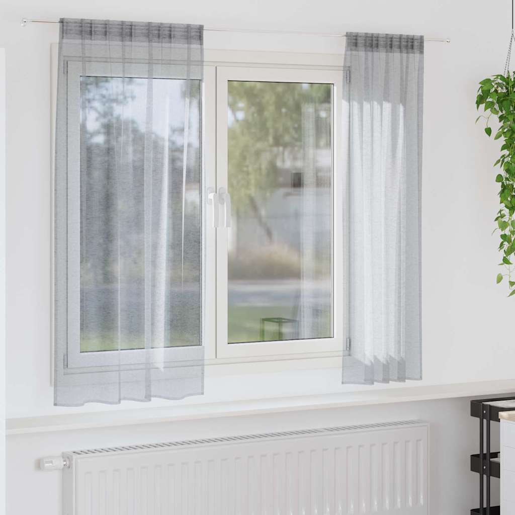 Tenda in voile Vidaxx 2 pezzi grigio scuro 175 x 140 cm in poliestere