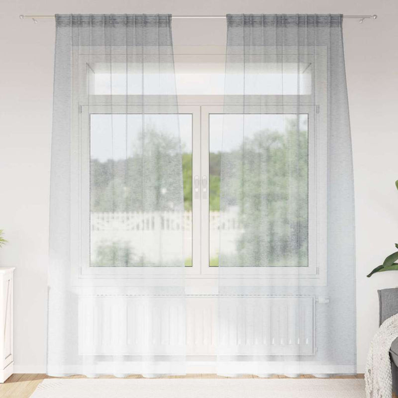 Vidaxl voile gordijn 2 pcs donkergrijs 245 x 140 cm polyester