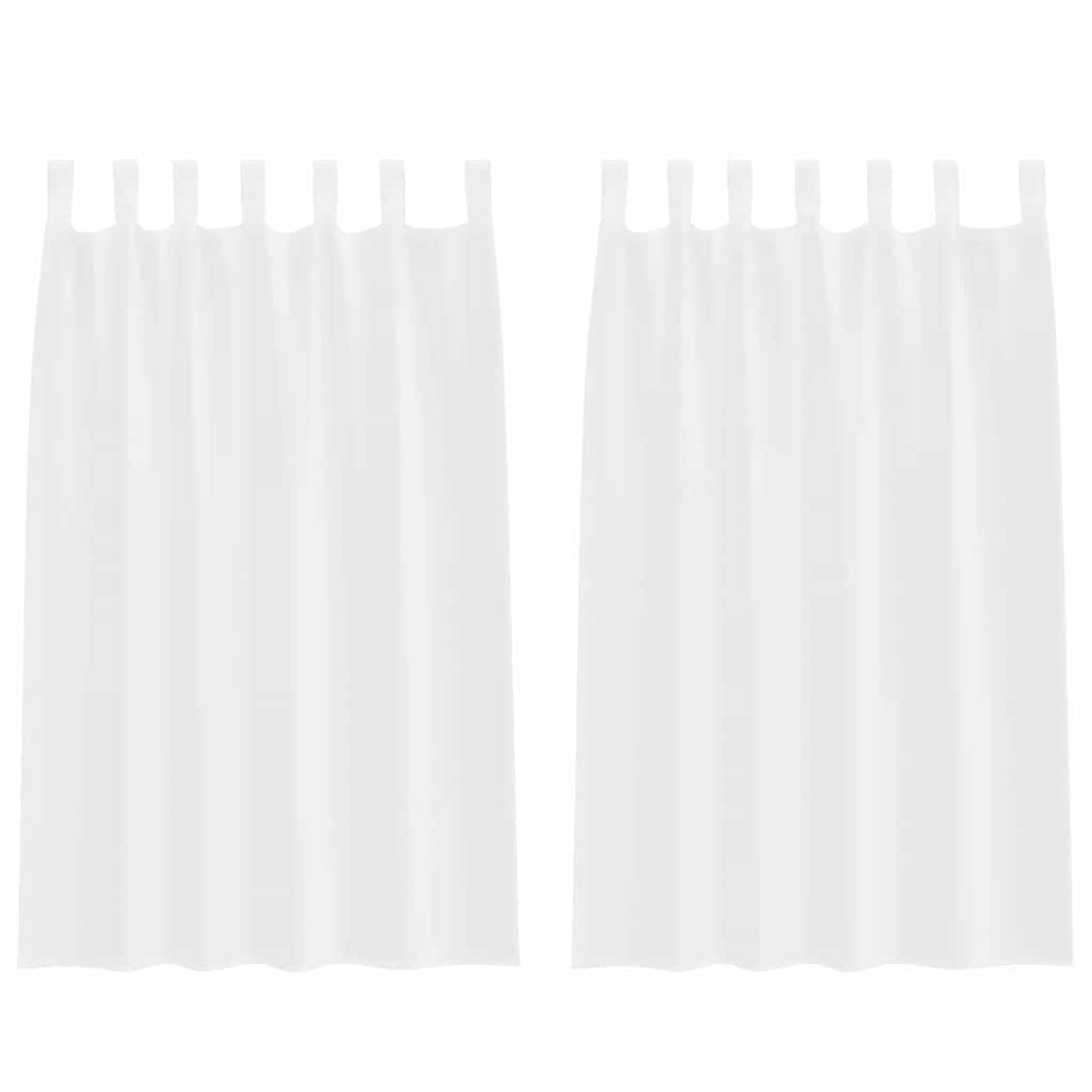 Vidaxl cortina de gasa con cortinas 2 piezas blanco 175 x 140 cm poliéster