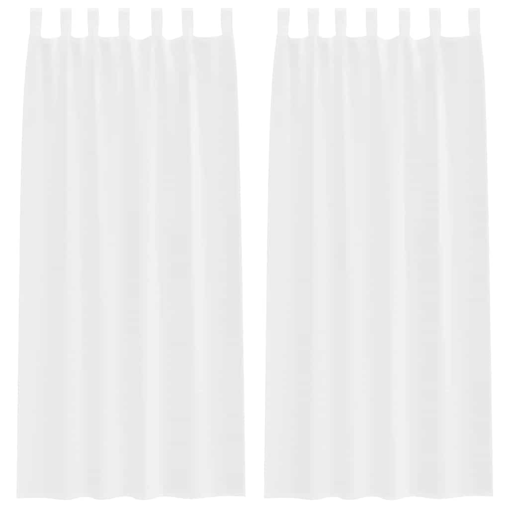 Vidaxl voile gordijn met gordijnen 2 pcs wit 225 x 140 cm polyester