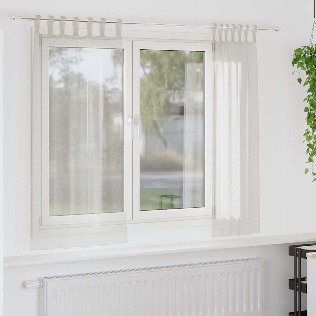 Vidaxl cortina de gasa con cortinas 2 piezas crema 175 x 140 cm poliéster