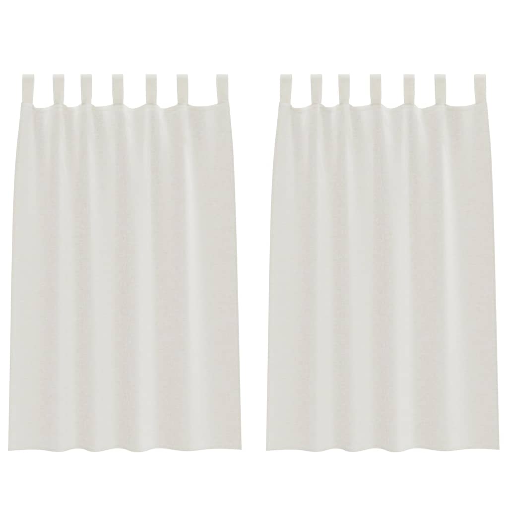 Vidaxl cortina de gasa con cortinas 2 piezas crema 175 x 140 cm poliéster