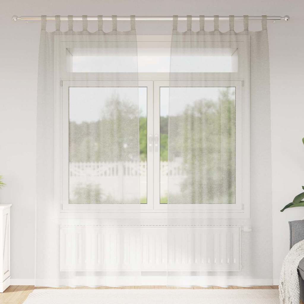 Vidaxl cortina de gasa con cortinas 2 piezas crema 245 x 140 cm poliéster