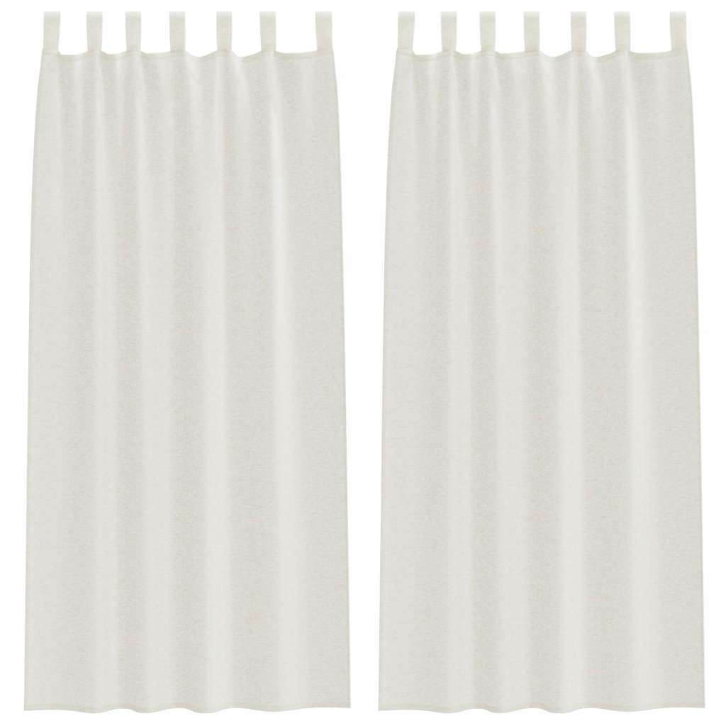 Vidaxl cortina de gasa con cortinas 2 piezas crema 245 x 140 cm poliéster
